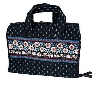 Vera Bradley Vintage Alpine Black Hanging Travel Organizer Toiletry Make-Up Case